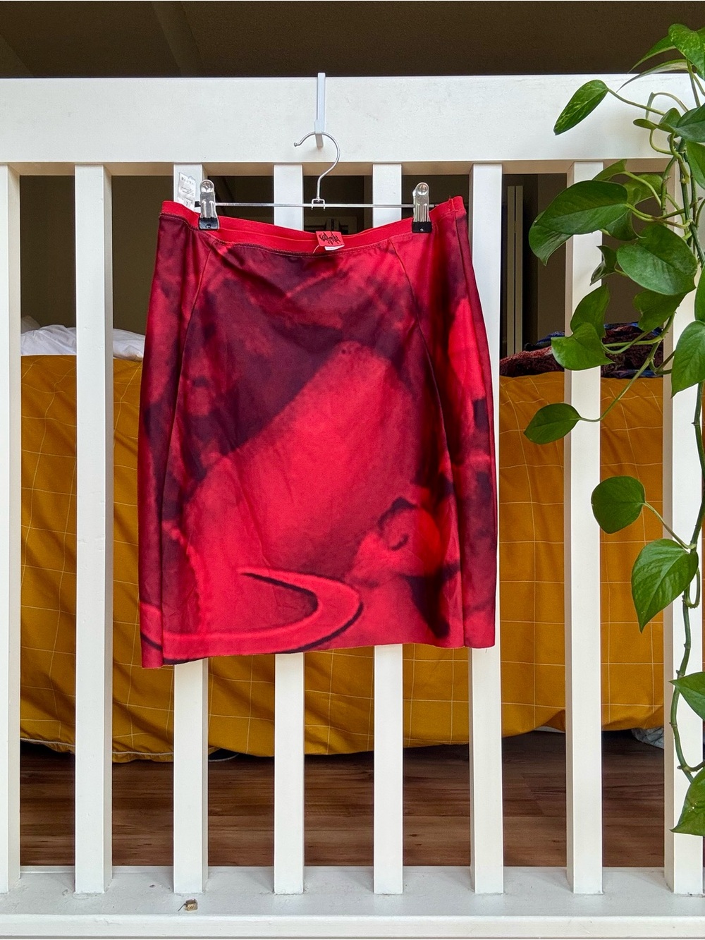 Stella McCartney Red and Black Abstract Mini Skirt